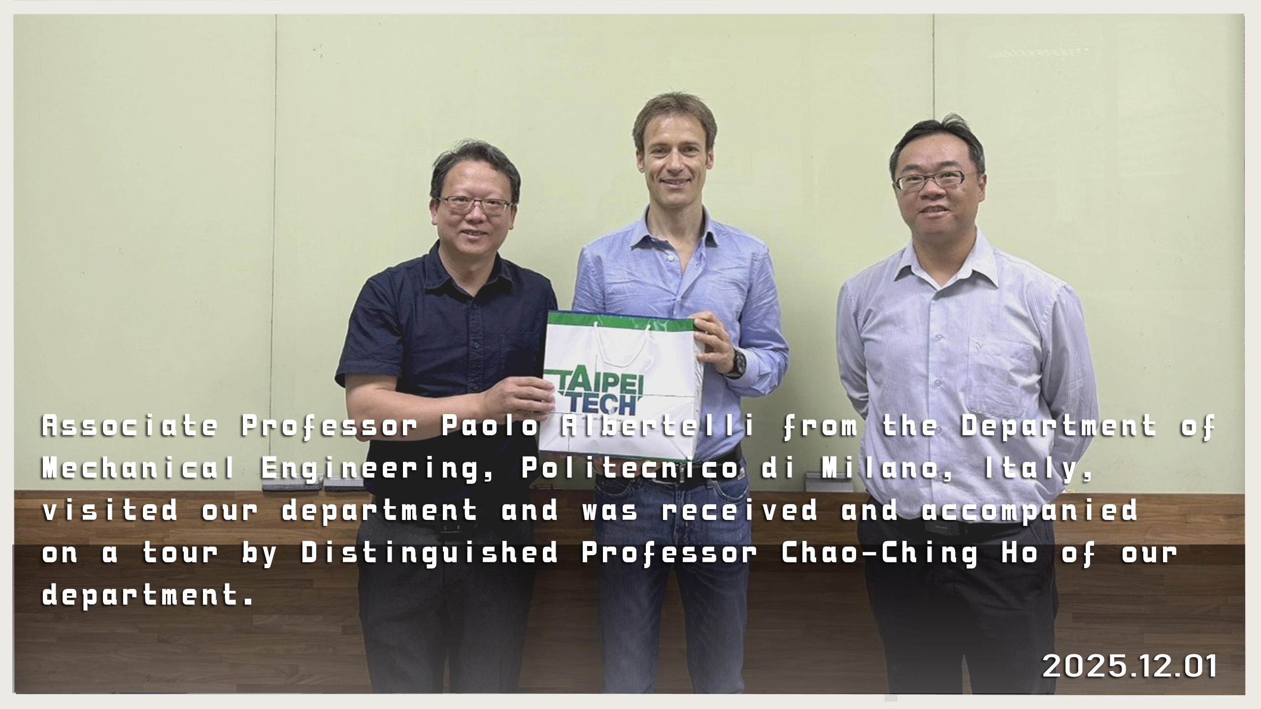 December 1, 2025: Associate Professor Paolo Albertelli from Italy visited our department.